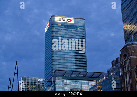 Blick auf das Gebäude der Sitz der HSBC Bank in Canary Wharf in London, 28. August 2012. Foto: Daniel Karmann dpa Stockfoto