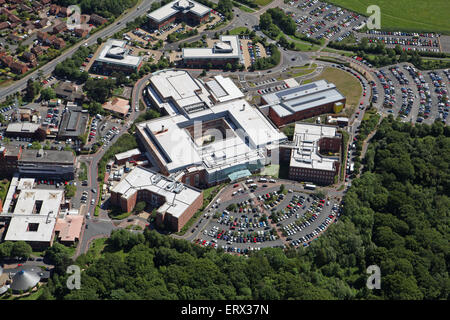 Luftaufnahme von Worcestershire Royal Hospital in Worcester, Großbritannien Stockfoto
