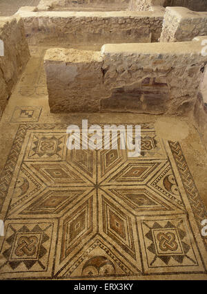 Spanien. Andalusien. Erlangen. Nekropole von El Ruedo. Roman. 4. und 5. Jahrhundert. Mosaik. Stockfoto