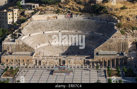 Ansicht des römischen Theaters, Amman, Jordanien Stockfoto