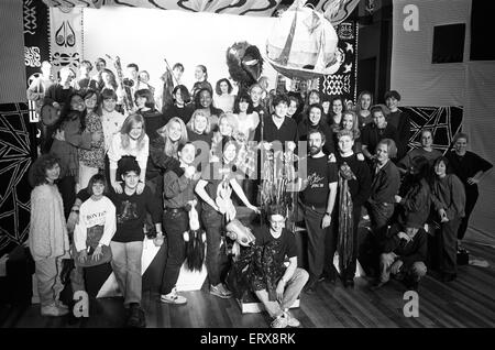 Huddersfield New College Theater-Spektakel "The Show" 4. Dezember 1991. Stockfoto