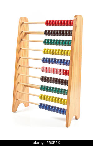 Bunte Abacus isoliert auf weiss Stockfoto