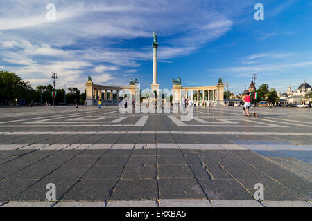 Heldenplatz in Budapest, ein Platz der ungarischen Könige gewidmet Stockfoto