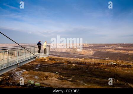 Europa, Deutschland, Nordrhein-Westfalen, Braunkohletagebau Garzweiler II Bei Jüchen, Aussichtsplattform.  Europa, Deutschland, Nr. Stockfoto