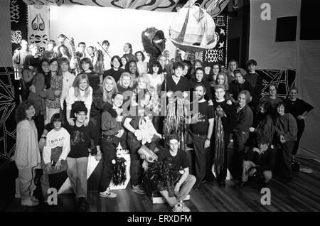 Huddersfield New College Theater-Spektakel "The Show" 4. Dezember 1991. Stockfoto