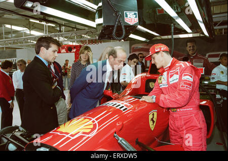 Michael Schumacher geboren 3. Januar 1969 ist ein ehemaliger deutscher Rennfahrer. Schumacher ist eine siebenfache Formel-1-Weltmeister und gilt weithin als eines der größten F1-Fahrer aller Zeiten. Er hält viele Formel-1 Fahrer Aufzeichnungen einschließlich mo Stockfoto