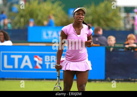 09.06.2015. Nottingham, England. Aegon Open Tennis. Faust-Pumpe aus Sachia Vickery Stockfoto