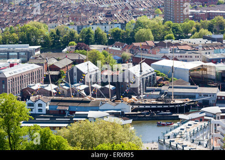 Die SS Great Britain nun in der gleichen Trockendock in 1843 von Isambard Kingdom Brunel in der Great Western Schiffswerft, Bristol UK. Stockfoto