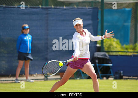 Nottingham, UK. 9. Juni 2015. Aegon Open Tennis. Olga Govortsova von Belarus auf ihrem Weg zum Sieg über Katy Dunne Großbritannien Credit: Action Plus Sport/Alamy Live News Stockfoto