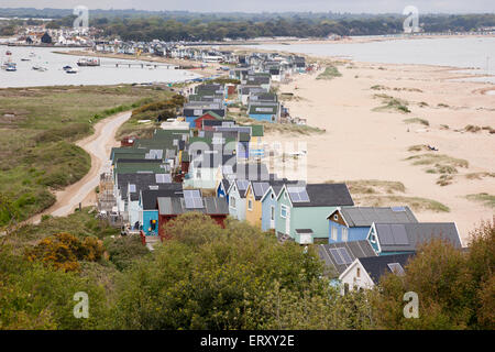 Hengistbury Head Beach Huts, Christchurch, Dorset, England, Großbritannien Stockfoto