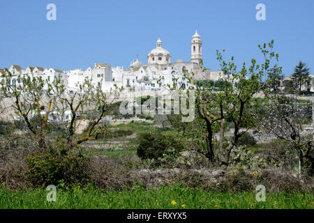 Blick auf die Hügel, weiße Stadt Lecce, Apulien, Italien Stockfoto