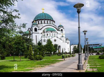 St. Sava Kirche ist die größte orthodoxe Kirche in der Welt liegt auf der Hochebene Vracar Stockfoto