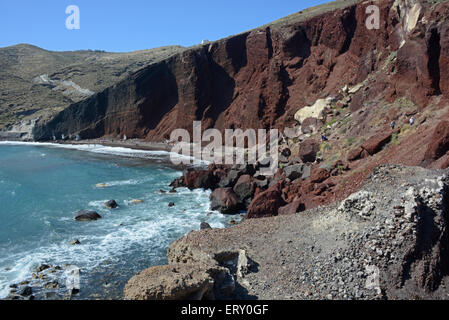 Red Beach, Akrotiri, Santorin, Griechenland Stockfoto