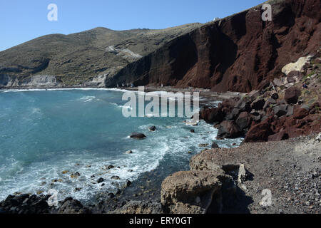 Red Beach, Akrotiri, Santorin, Griechenland Stockfoto