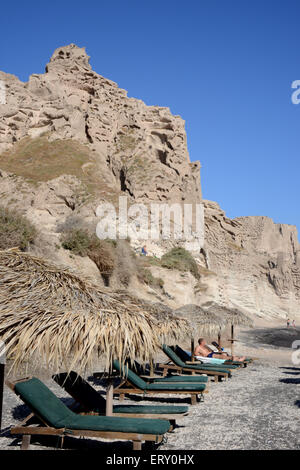 Strand von Eros, Akrotiri, Santorini, Griechenland Stockfoto