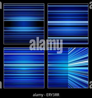 Blau gestreifte abstrakt festgelegt. RGB-EPS 10 Vektor Stock Vektor