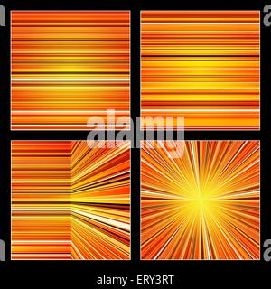 Satz von gestreiften orange bunte Hintergründe. RGB-EPS 10 Vektor Stock Vektor