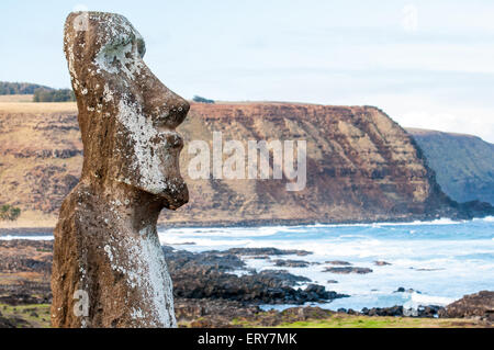 Moai-Statue auf der Osterinsel Stockfoto