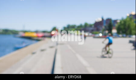 Unscharfen Hintergrund - Panorama-Landschaft der Böschung im Sommer, Stadt Dnepropetrovsk, Ukraine Stockfoto