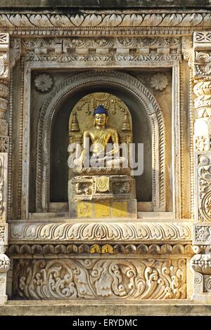 Gautam Buddha-Statue; UNESCO World Heritage Mahabodhi Tempel; Bodhgaya; Bihar; Indien Stockfoto