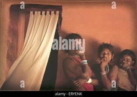 Tribal Girls, Kondagaon, Bastar, Chhattisgarh, Indien Stockfoto