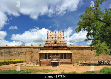 Eingang der Airavatheeswara-Tempel in Darasuram Dharasuram; Tamil Nadu; Indien Stockfoto