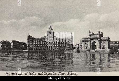 Gateway of India , Taj Mahal Hotel , alter Jahrgang 1900s Bild , Apollo Bunder , Colaba , Bombay , Mumbai , Maharashtra, Indien, Asien Stockfoto