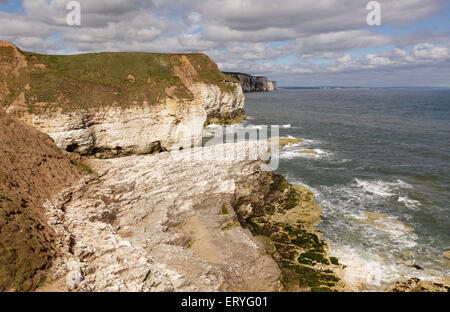 Küste von Thornwick Bay, Flamborough, Bridlington, Yorkshire, England betrachtet Stockfoto