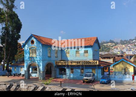 Coonoor Bahnhof, Coonoor, Ooty, Udagamandalam, Nilgiris, Tamil Nadu, Indien, Asien Stockfoto