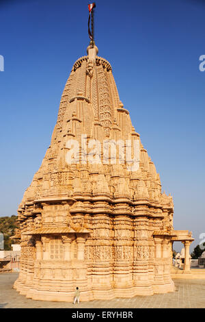 Shri Ajitnath Bhagwan Shwetamber Jain Derasar, Jain Tempel, Taranga, Kheralu, Mehsana, Gujarat, Indien, Asien Stockfoto