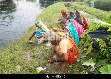 Kosi-Hochwasser im Jahr 2008, die meistens litt unter Armutsgrenze Personen im Purniya Bezirk; Bihar; Indien Stockfoto