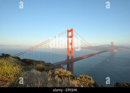 Golden Gate Brücke; California verbindet San Francisco; USA Vereinigte Staaten von Amerika Stockfoto