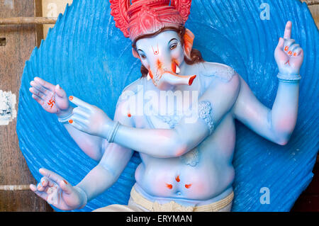 Herr Ganesh Idol, das für Ganesh Festival, Bombay, Mumbai; Maharashtra; Indien, asien macht Stockfoto