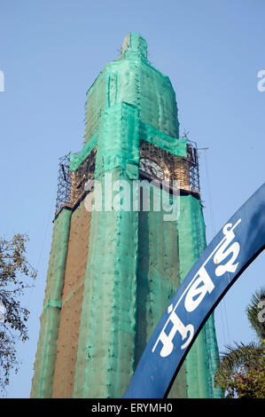 Durchmachenden Reparaturen Rajabhai Clock Tower Mumbai Maharashtra Indien Asien Stockfoto