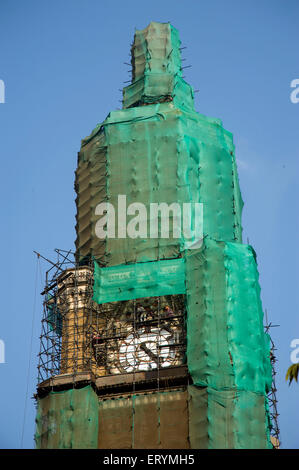 In der Reparatur und Restaurierung Rajabai Clock Tower Mumbai Maharashtra Indien Asien Stockfoto