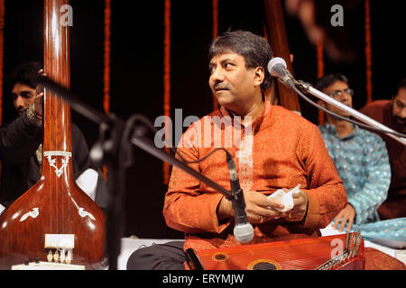 Ustad Rashid Khan klassische indische Musiker Mumbai Maharashtra Indien Asien Stockfoto