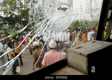 Sikhs protestieren für Dera Saccha Sauda an; Mulund; Bombay; Mumbai; Maharashtra; Indien NOMR Stockfoto