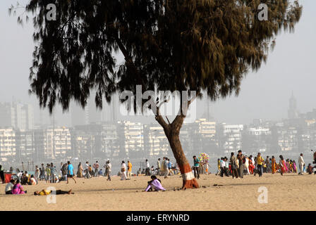 Girgaum Chowpatty Beach; Bombay; Mumbai; Maharashtra; Indien Stockfoto