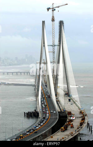 Eröffnungstag der Bandra Worli Rajiv Gandhi Link Seebrücke; Bombay Mumbai; Maharashtra; Indien Stockfoto