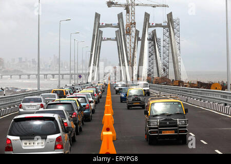 Eröffnungstag der Bandra Worli Rajiv Gandhi Link Seebrücke; Bombay Mumbai; Maharashtra; Indien Stockfoto