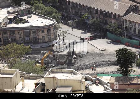 Luftaufnahme von Lal BAUG Überflug Abriss, Lalbaug, Currey Road, Lower Parel, Bombay, Mumbai; Maharashtra; Indien, asien Stockfoto