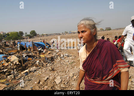 Medha Patkar , indischer Sozialaktivist , Gründer von Narmada Bachao Andolan , Mankhurd , Bombay , Mumbai , Maharashtra , Indien , Asien Stockfoto