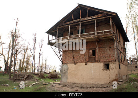 Terrorismus, verlassene Haus; Sopore; Baramulla; Srinagar; Jammu und Kaschmir; Indien, asien Stockfoto