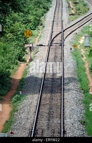 Gabel in Bahnschienen , Konkan , Ponda , Goa , Indien , Asien Stockfoto