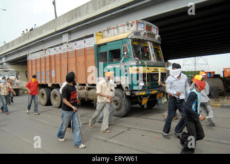 Sikhs protestieren für Dera Saccha Sauda an; Mulund; Bombay; Mumbai; Maharashtra; Indien NOMR Stockfoto