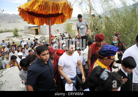 Aamir Khan , Mohammed Aamir Hussain Khan , indischer Schauspieler, Produzent, Regisseur, Fernsehpersönlichkeit, Leh, Ladakh, Kaschmir, Indien, Asien Stockfoto