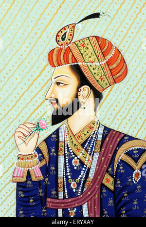 Miniaturmalerei von Moghul-Kaiser Shah Jahan Stockfoto