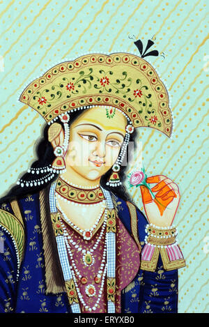 Mumtaz Mahal Mughal Königin Miniaturmalerei Stockfoto