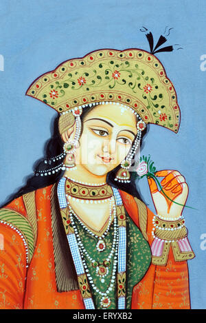 Miniaturmalerei von Mughul Königin Mumtaz Mahal Stockfoto