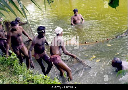 Fischzucht in der Fischzucht, Kalkutta, Westbengalen, Indien Stockfoto